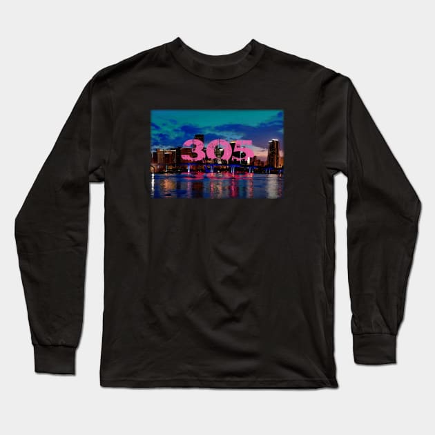 Miami 305 Long Sleeve T-Shirt by marengo